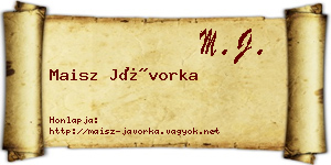 Maisz Jávorka névjegykártya